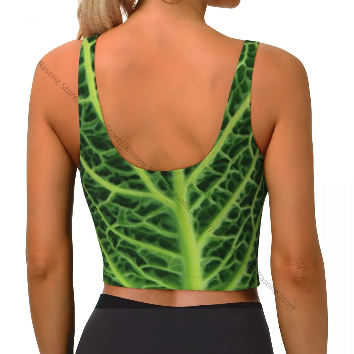 Жилет для йоги женский спортивный укороченный топ спортзала свежий зеленый