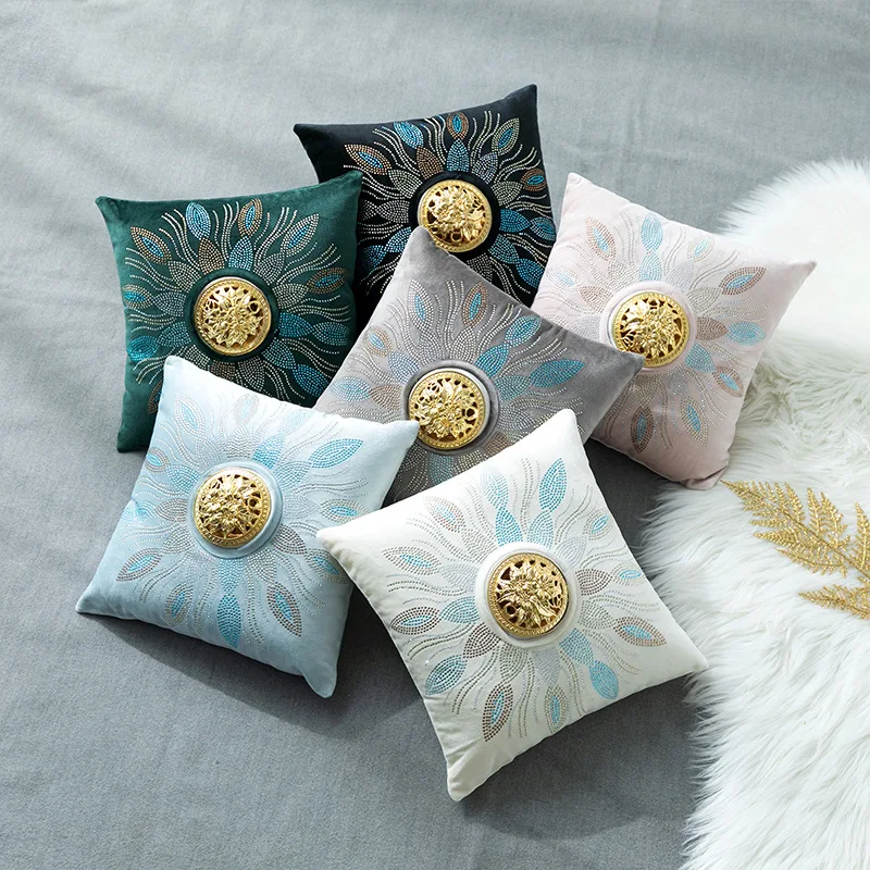 

European and American Color Rhinestone round Flowers Print Decorative Aromatherapy Incense Burner Pillow Middle East Incense