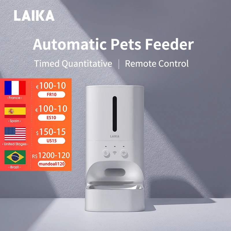 

4L Automatic Pet Feeder Smart Remote Control Cat Food Dispenser Stainless Steel Bowl Dog Timer Pet Feeding Machine Pets Supplies