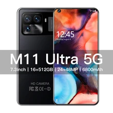 2022 Smartphone M11 Ultra 7.3 inch Dual Card Unlocked 5G Android Cell phone 16GB 512GB 48MP Camera 6800mAh Battry Smartphones