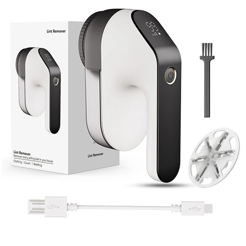 

Digital Display Rechargeable Fabric Lint Shaver, Lint Remover, 3 Sets Of Blades,For Clothes,Sweater,Couch, Blanket