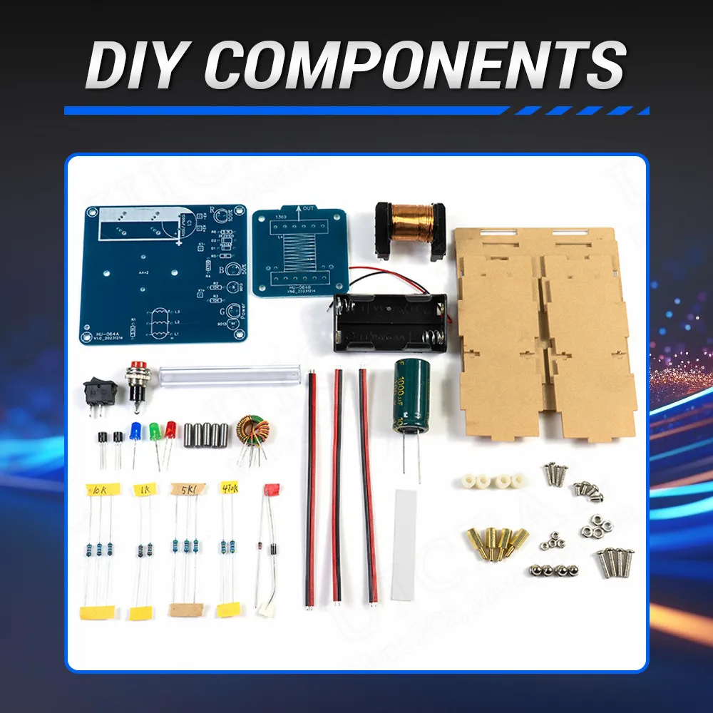 apięciowa pistolet elektromagnetyczny HU-064 DIY zestaw elektroniczny moduł wzmacniacza cewki tworzenie obwodów akrylowa obudowa bez baterii