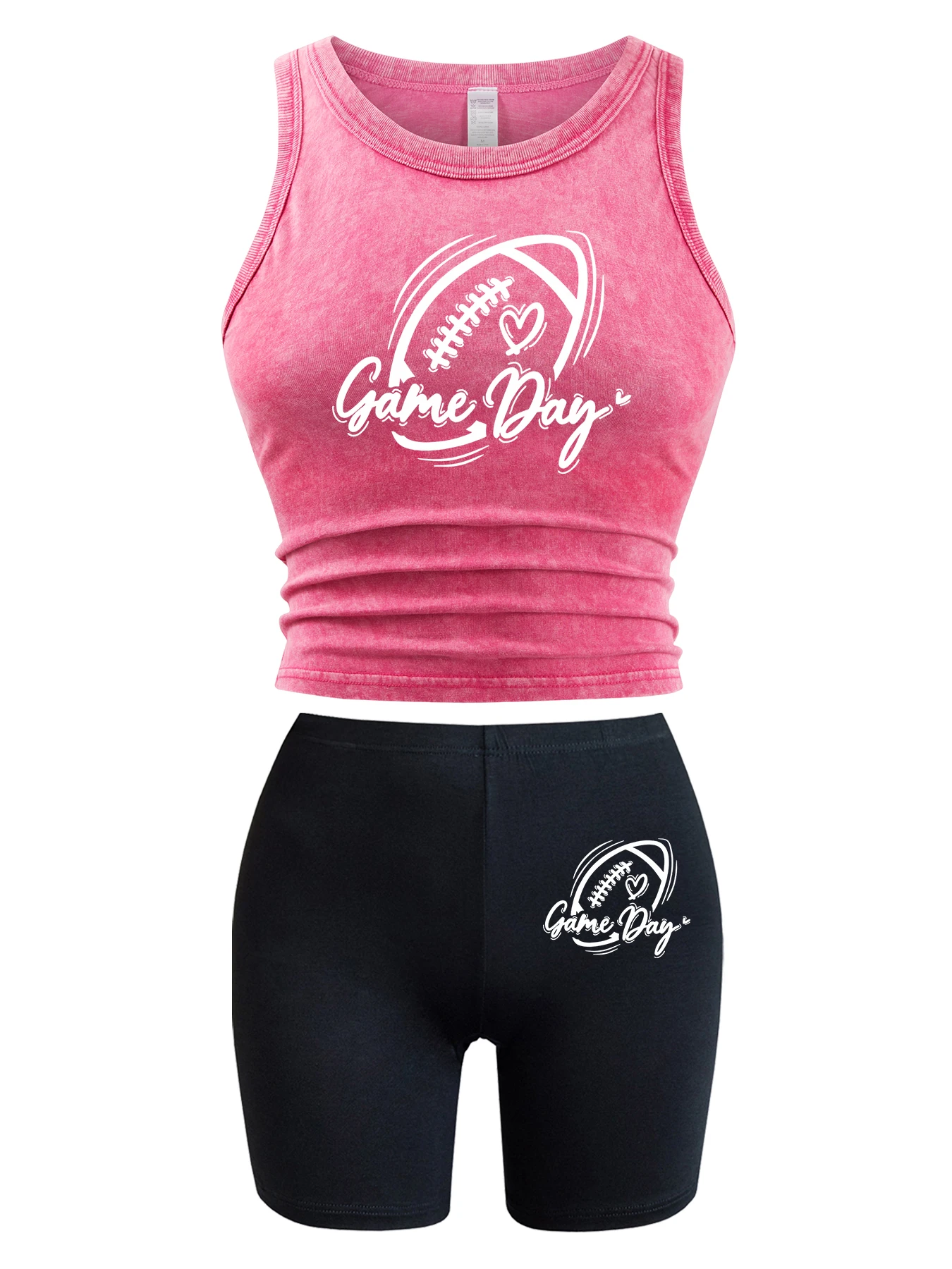 HAMPSON LANQE Женский спортивный сет из хлопка с мультяшными принтами