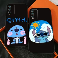 cartoon lilo stitch phone case for redmi 9t for xiaomi redmi 9t coque carcasa liquid silicon soft back black