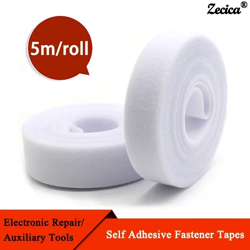 

5 м/рулон кабельных стяжек, многоразовая петля, самоклеящаяся белая нейлоновая лента, зажим для проводов, держатель для проводов, органайзер для крепления ленты