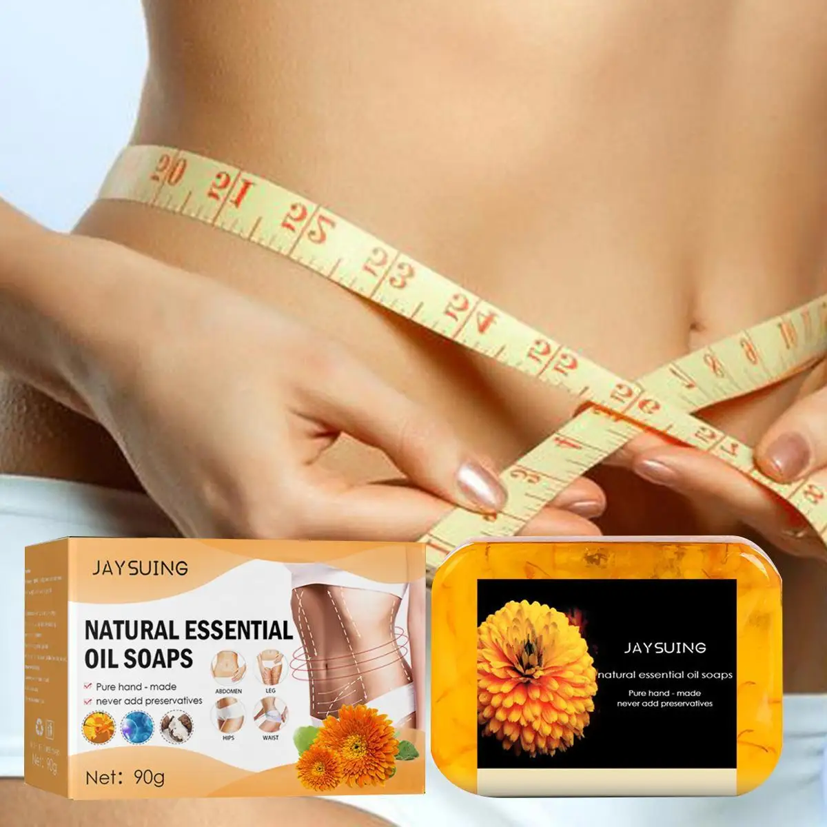 

Calendula Anti Cellulite Firming Soap, 90g Lost Wei-ght Full Body Slim-ming,ExtraFirm Lymphatic Drainage Bar Soap