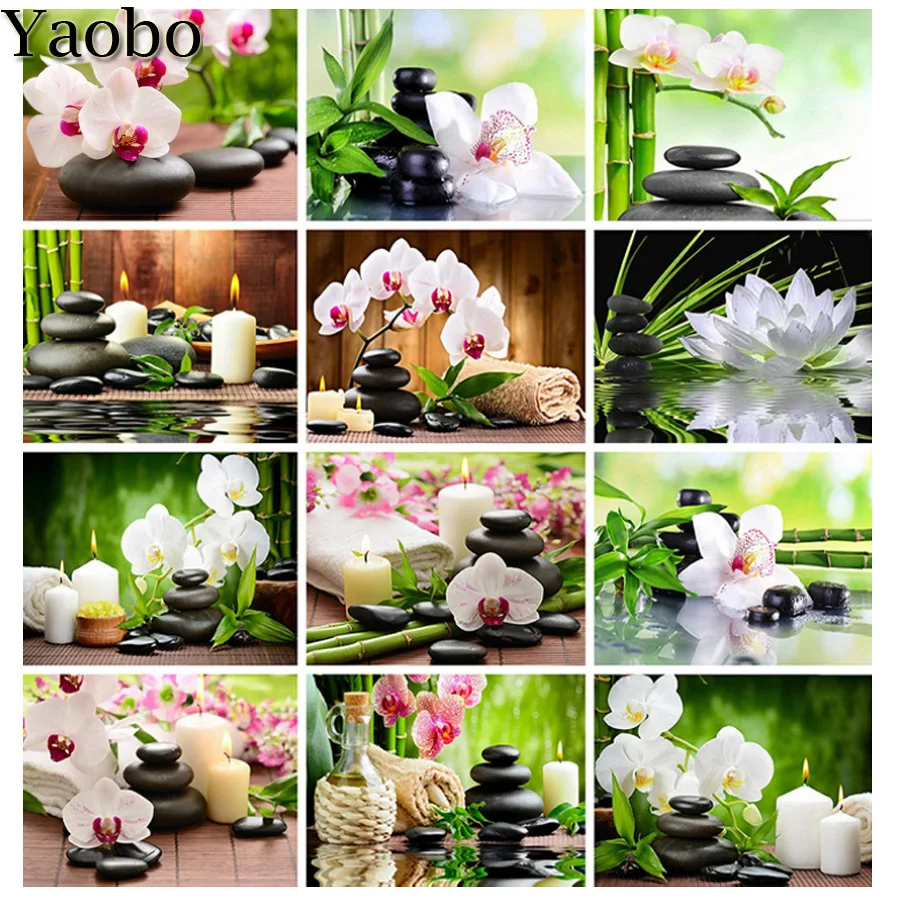 

Full Drill 5D Diy Diamond Painting Orchid Stone Pictures Of Rhinestone Diamond Embroidery Diamond Mosaic Cross Stitch Home Decor