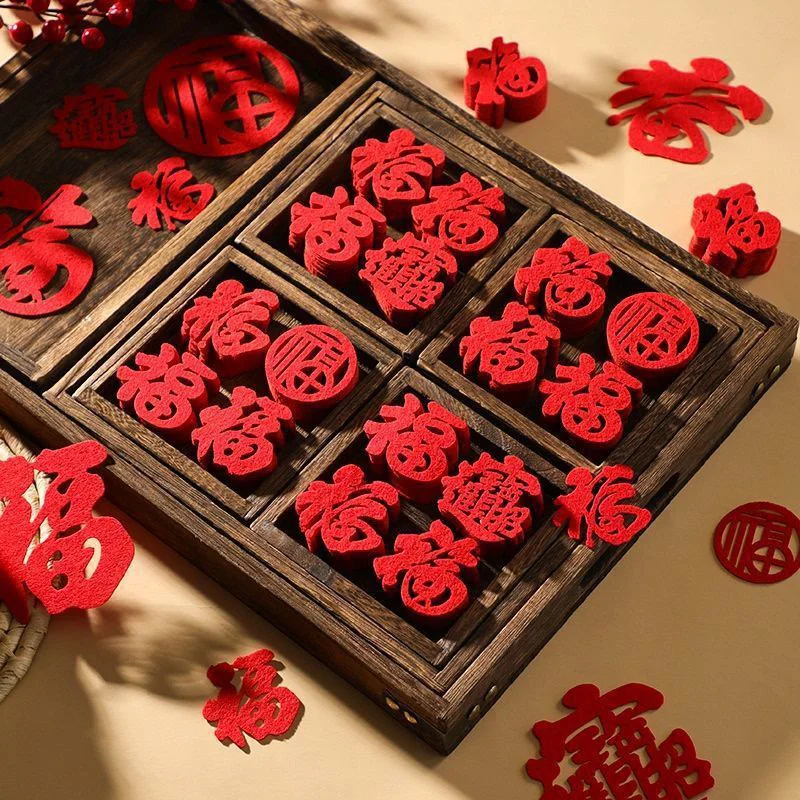 

Китайское Новогоднее украшение 2023, оконная мини-наклейка Fu, сетки для праздника Весны, нетканые наклейки, наклейки, аксессуары для домашнего декора