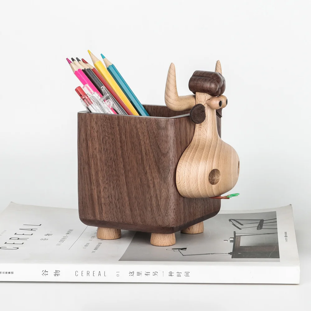 Деревянные Скульптуры В Скандинавском Стиле Фигурка Коровы/крылышки Буковый