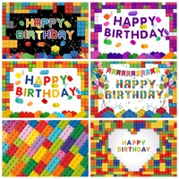 yeele colored building blocks backdrop photocall newborn baby shower boy birthday party photography background for photo studio