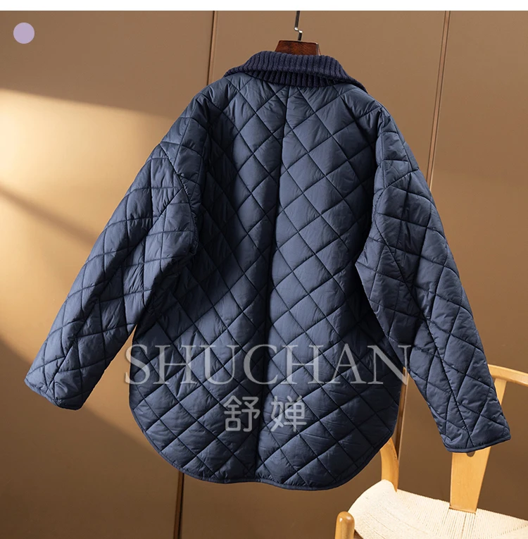 Стеганые пальто Argyle женская новая зимняя темно-синяя дизайнерская куртка Casaco