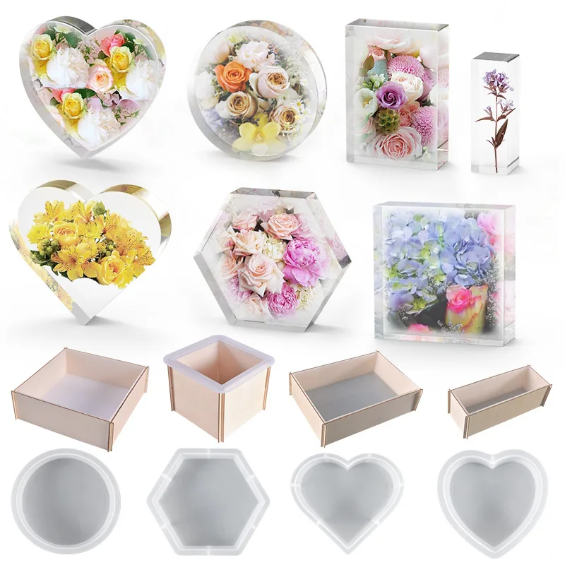 

Diy Crystal Drop Glue Mold Round Body Hexagon Set Table Bookend Silicone Mold Large Size