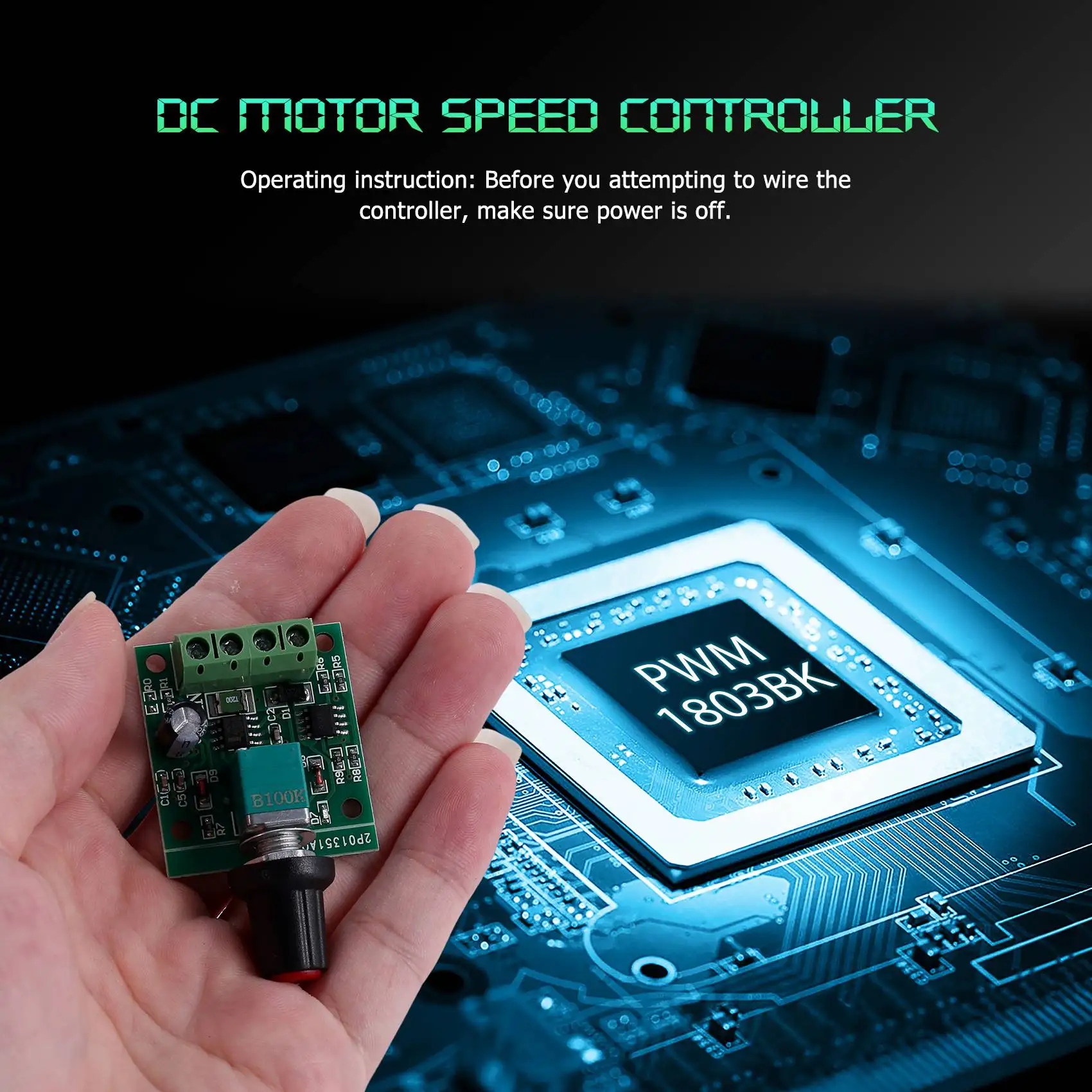 1 8 v 3v 5v 6v 7 2 12v 2A 30W контроллер скорости двигателя постоянного тока (PWM) 1803BK