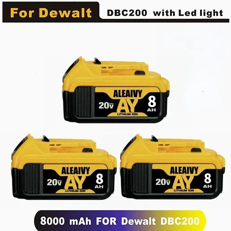 Литиевая батарея Aleaivy для DeWalt 18-20В 8.0Ah
