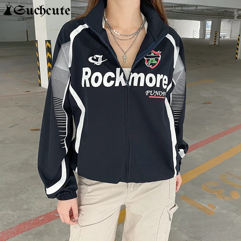 SUCHCUTE мотоциклетные негабаритные университетские куртки на молнии гоночные