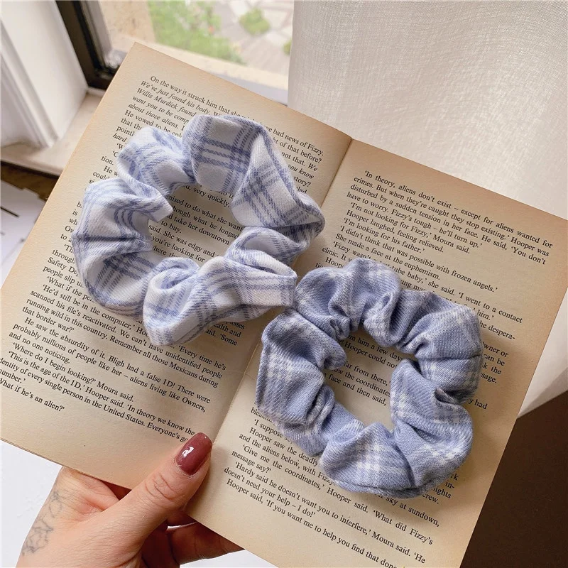 

Plaid Scrunchies for Woman Girls Elastic Hair Ties Hair Accessories Hairbands