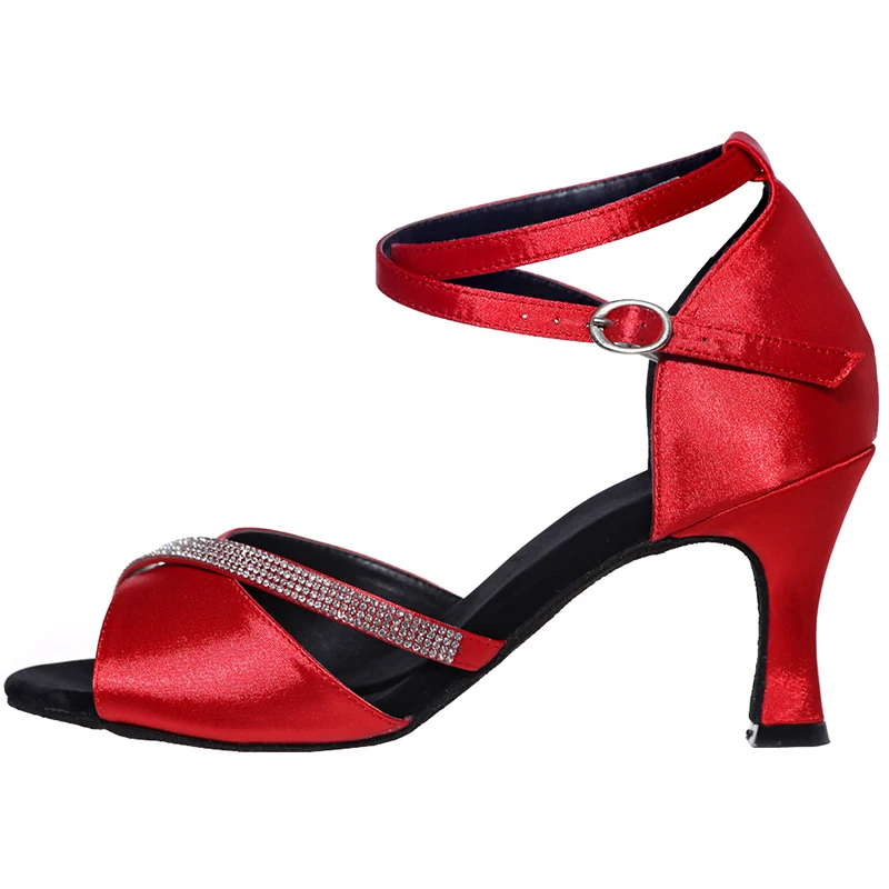 Dancing Shoes Red Black White 7.5cm Girls Women Zapatos De Baile Latino Latin Salsa Ballroom Dance Shoes For Women 2022