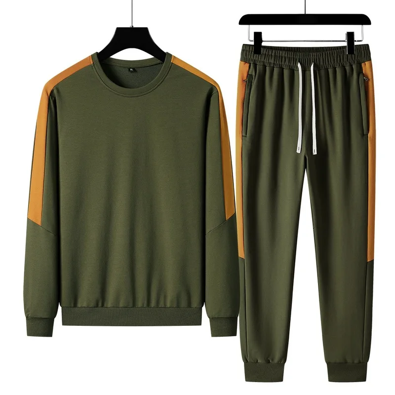 2023 Spring New Men's Sports Set Round Neck (Cardigan) Sweater+Pants Two Piece Casual Sports Fitness Running Couple Dress