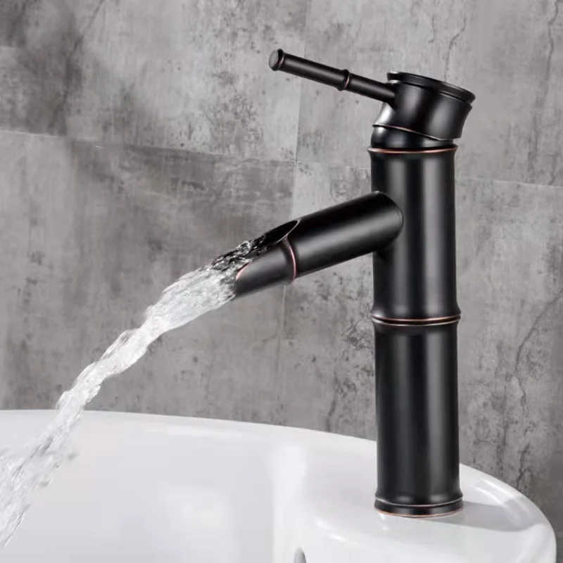 

Luxury Bathroom Sink Basin Faucet Tap Mixers Washbasins Home Supplies Accessories Bamboo Joint Hot Cold Water Laundry Kitchen