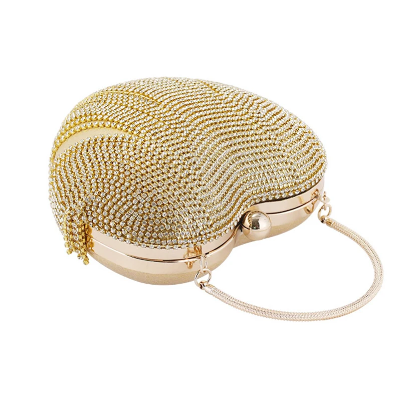 Женский клатч в форме сердца роскошный вечерний кошелек с кисточкой сумка со