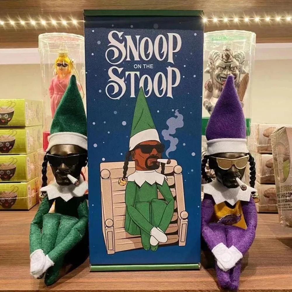 

Snoop on A Stoop Christmas Elf Doll Spy on A Bent Christmas Elf Doll Home Decoration New Year Figure Gift Toy Hip Hop Party Toy