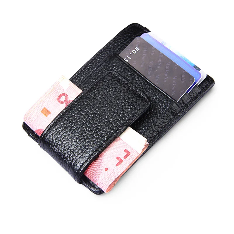

New Retro RFID Blocking Men's Cowhide Leather Wallet Slim Credit Card Holder Male Portable Mini Purse Transparent Card Pocket