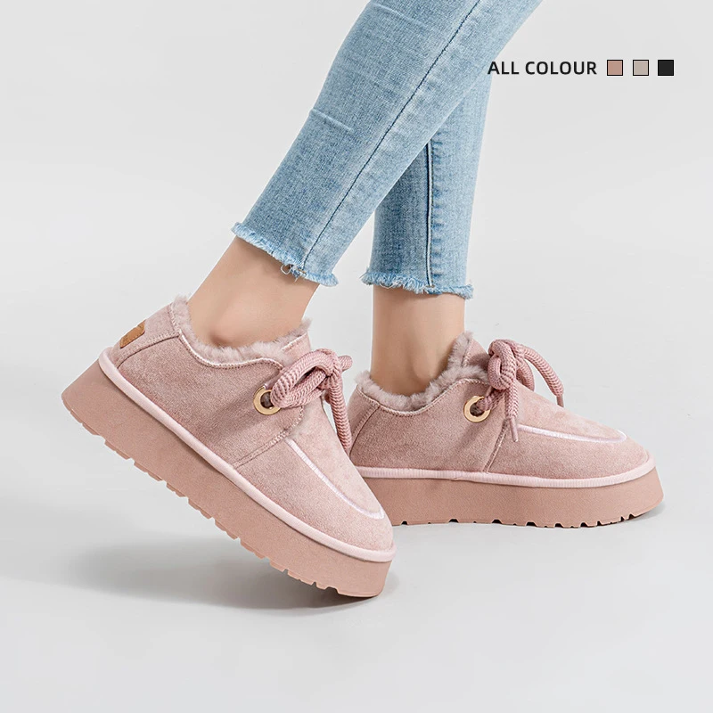 Женские зимние ботинки новинка 2024 зимняя Корейская теплая утолщенная обувь с