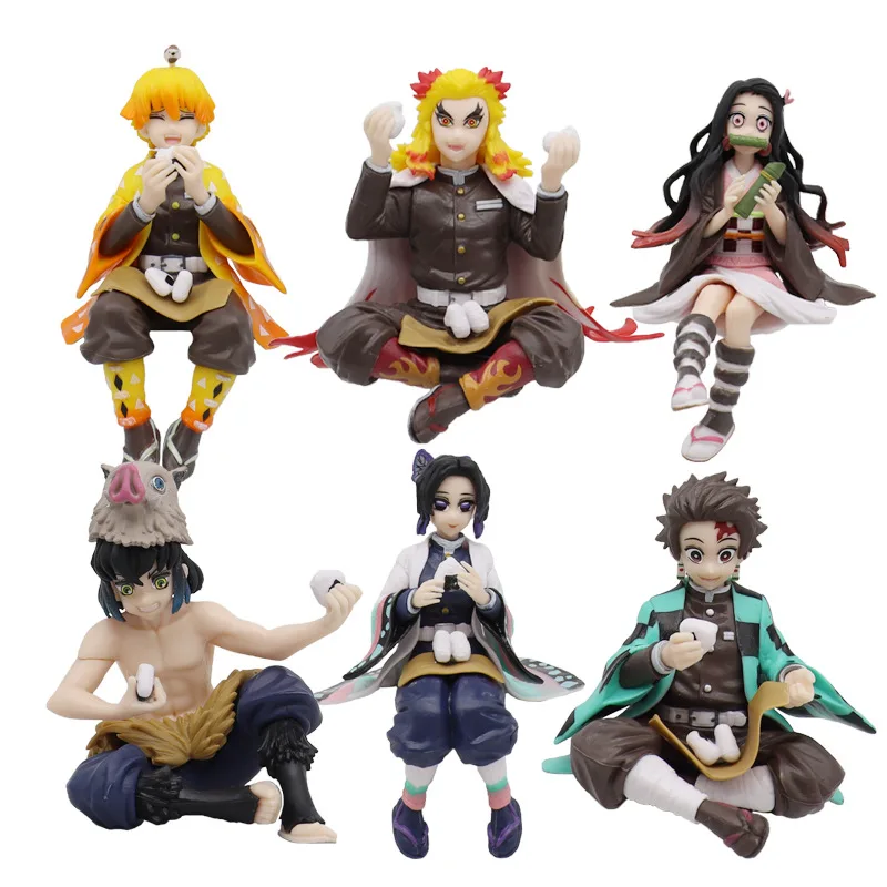 

14CM Demon Slayer Figure Model Pressed Cup Noodle Anime Tanjirou Zenitsu Nezuko Inosuke Shinobu Mitsuri Peripheral Ornament Gift