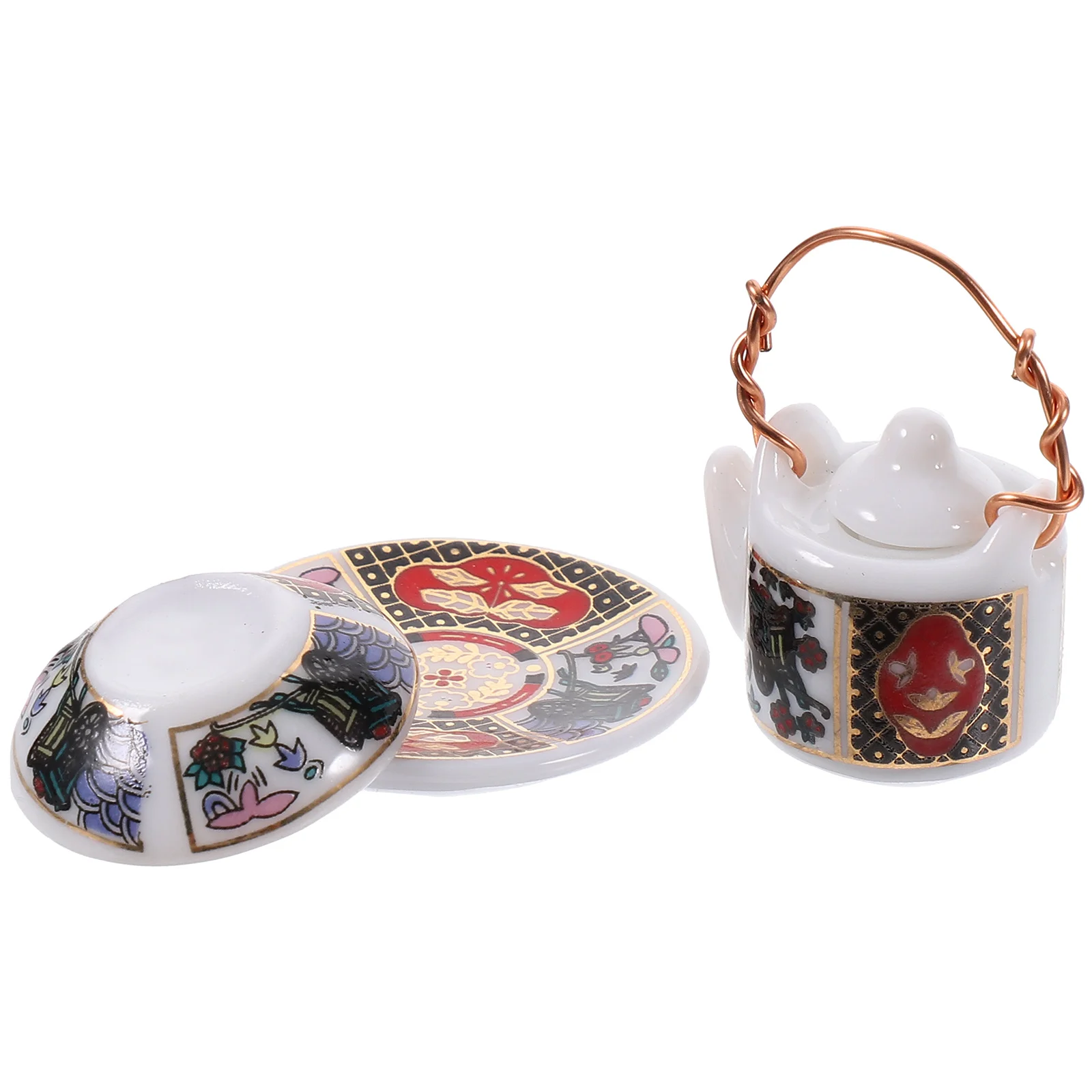 

Tea Cup Dolls House Teaware Set Miniature Ceramics Model Accessories Miniatures Decor