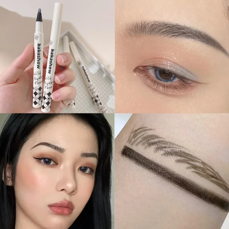 

3 Colors Liquid Eyebrow Pencil Waterproof Easy To Wear Lasting No Blooming Black Brown Eyeliner Eyebrow Pen Eye Makeup Cosmetic