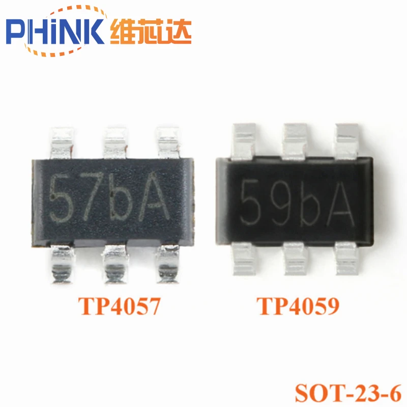 10 шт. TP4057 TP4059 57b 59b SOT-23-6 SMD 500mA 600mA литиевая батарея зарядное устройство IC чип