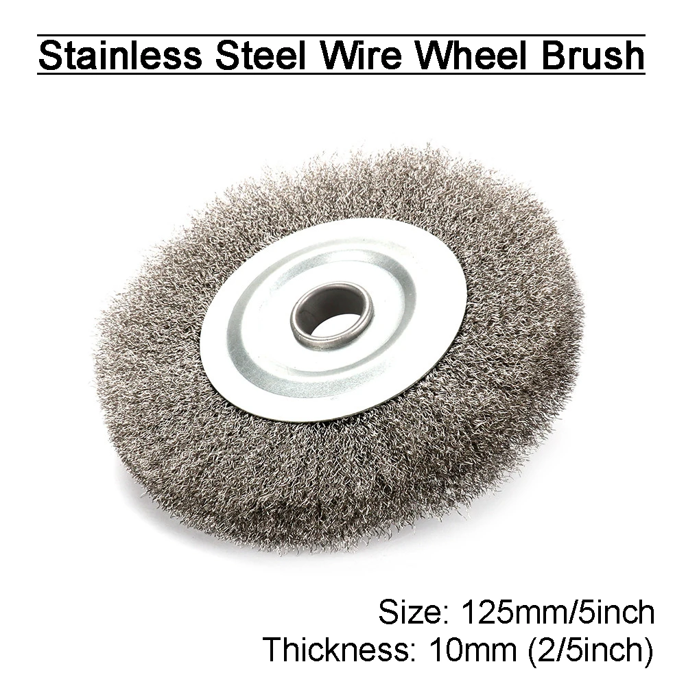1pc 125mm Steel Wire Wheel Brushes Round Bench Grinder Abrasive Tools for Metal Rust Removal Polishing Brush Crimped Wire Wheels