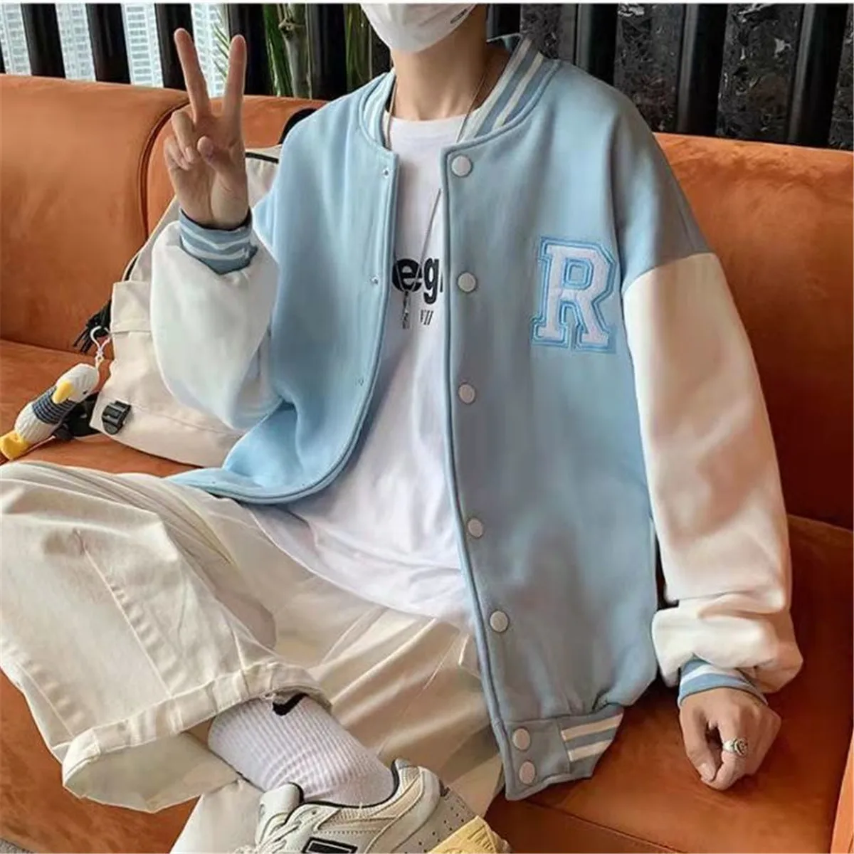 Куртка мужская хлопковая черная модная повседневная верхняя одежда в Корейском