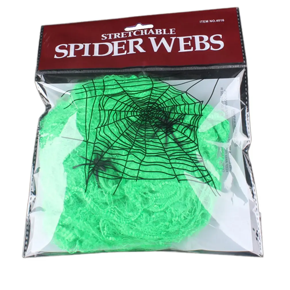 

Stretchy Spider Web Cobweb With Spider for Bar Haunted House Arranged Decor Halloween Party Decoration Supplies