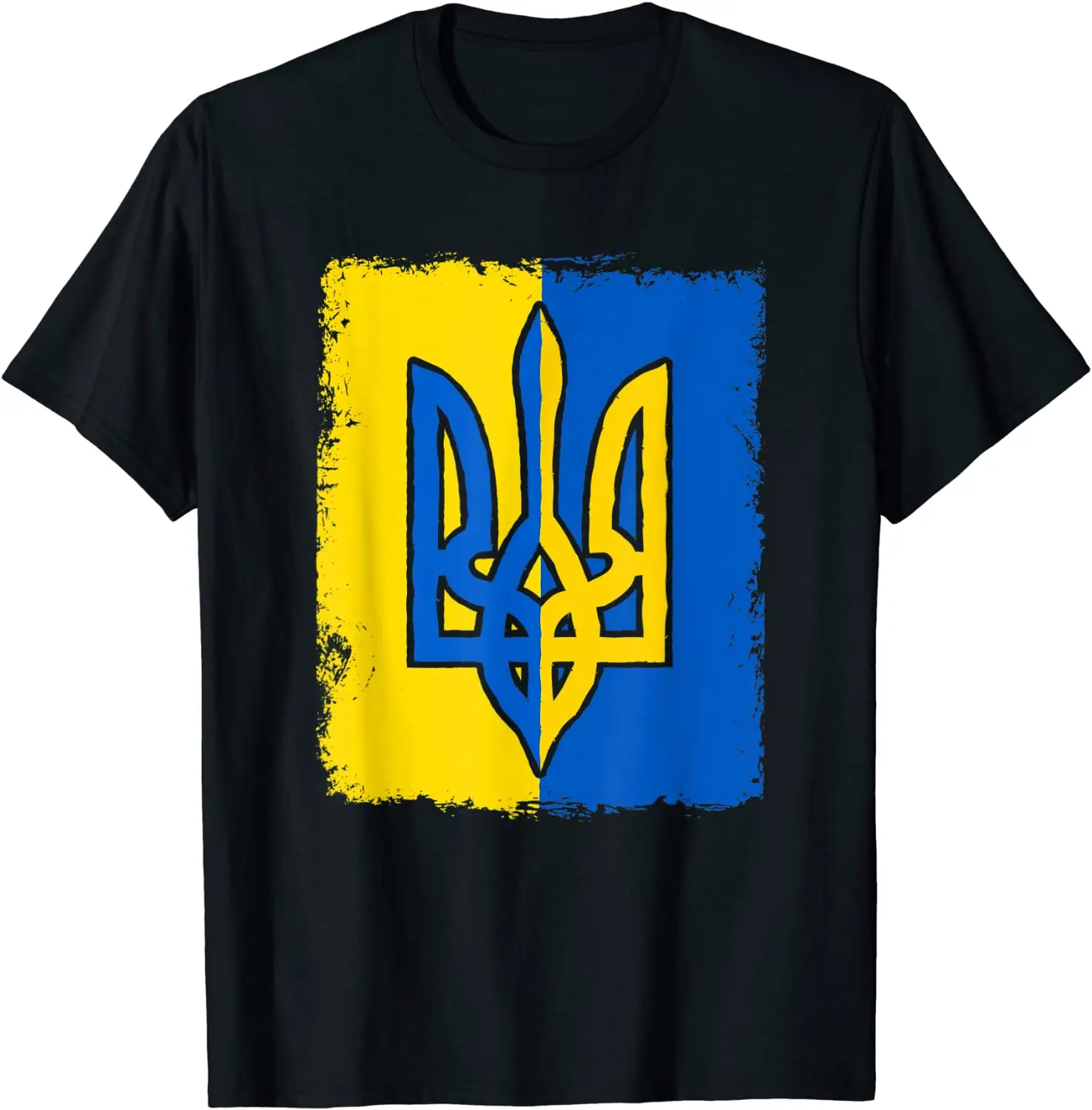 

Ukrainian Flag Ukraine Tryzub Trident Slava Ukraini Men T-Shirt Short Sleeve Casual 100% Cotton O-Neck Summer Tees