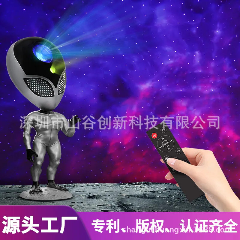 

2022New Products Alien Star Projection Lamp Desktop Decoration Atmosphere Night Lamp Learn To Speak Interactive Space Robot Lamp