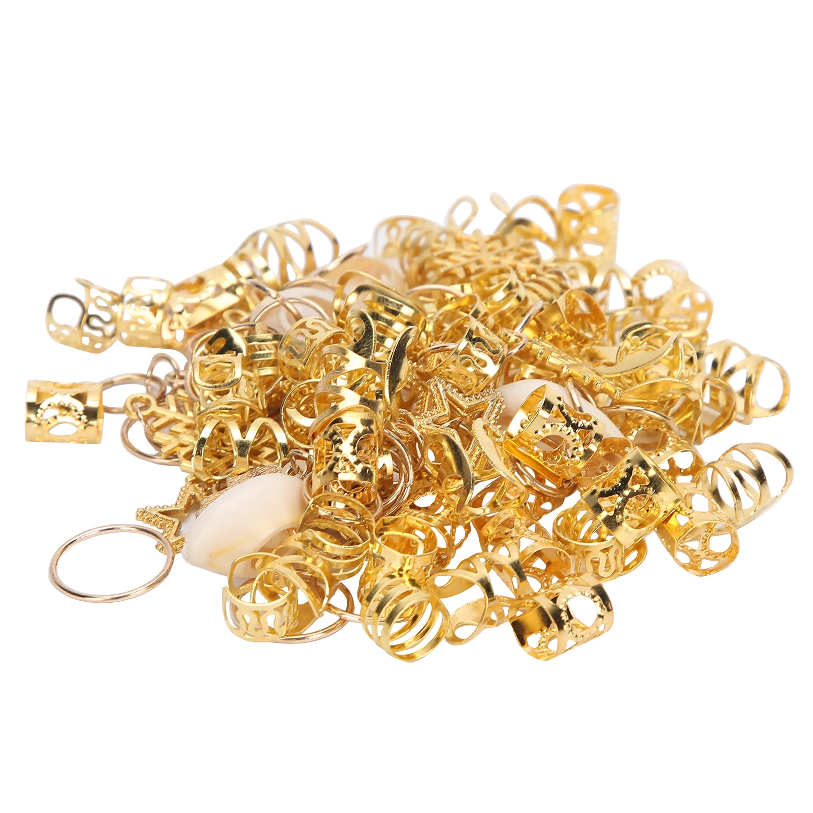

110pcs Hair Braid Rings DIY Dreadlocks Pendant Hair Braid Clips Hair Decoration Accessories