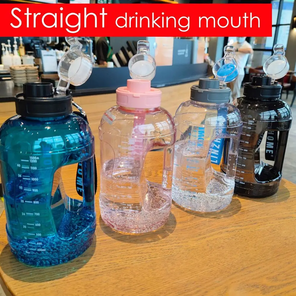 

1500ml Fashion Super High-capacity Leakproof Transparent Water Jugs Travel Kettle Sports Drinking Cup Water Bottle