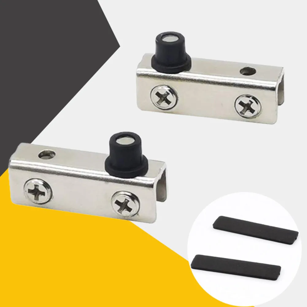 

Hardware Cabinet Door Clips Glass Clip Latches Reliable 40X13mm Anti-corrosion Bundled Chrome Home Improvement