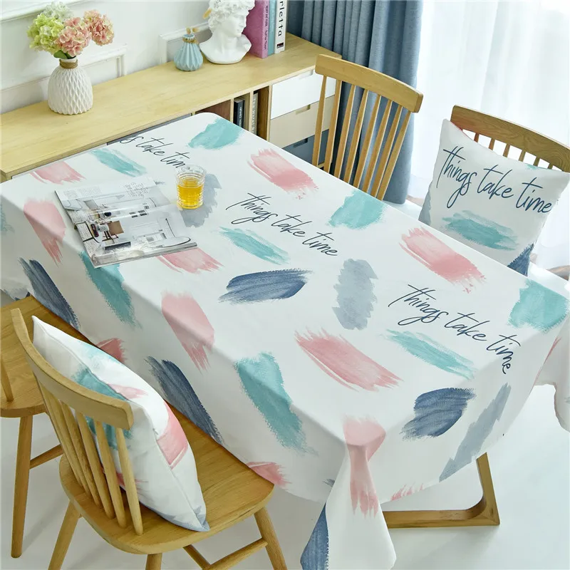 

Nordic Tablecloth Living Room Dining Table Waterproof Oil-proof Table Cover Rectangular PVC Plastic No Wash Coffee Table Mat
