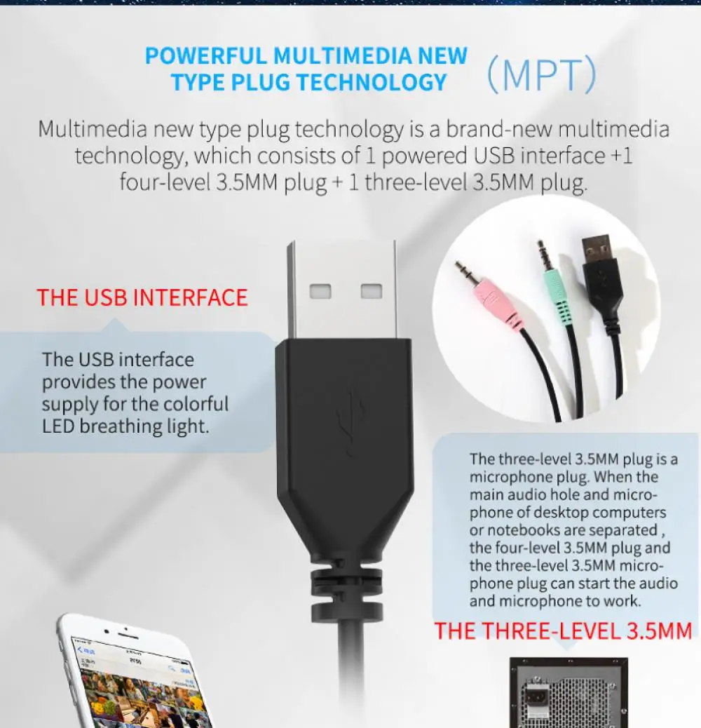 Игровая гарнитура KX369 с микрофоном светодиодный светильник кой для ноутбука