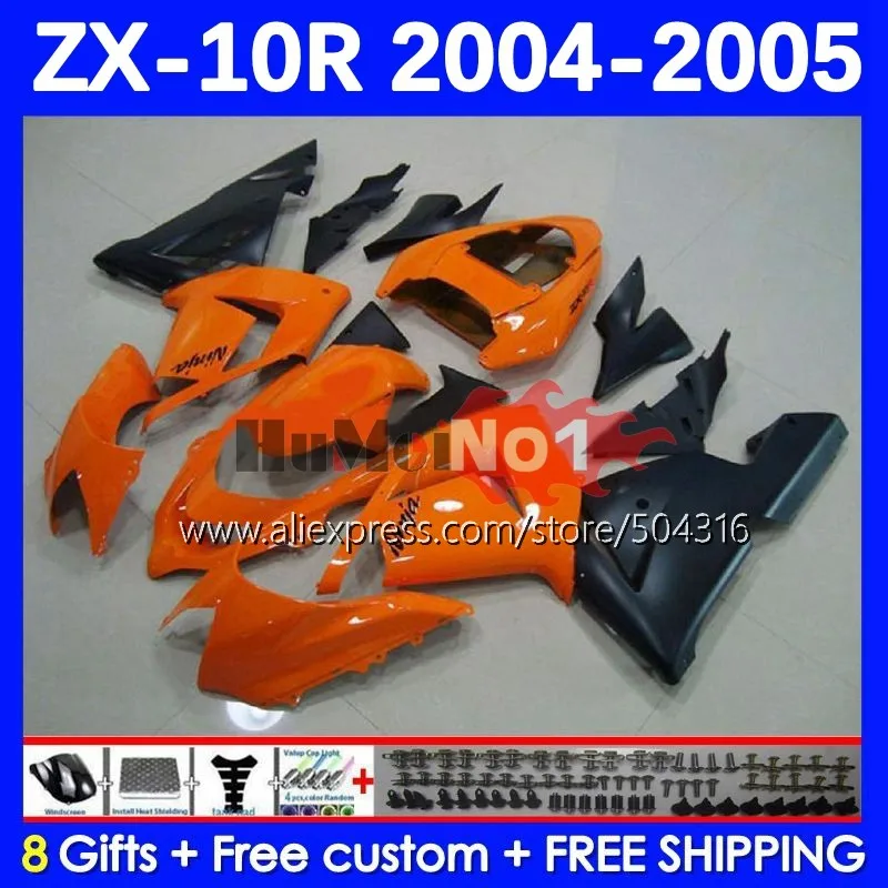 

Body Kit For KAWASAKI NINJA ZX-10 ZX 10R 10 R ZX-10R 04-05 71MC.144 1000CC ZX1000 CC ZX10R 04 05 2004 2005 Fairings orange blk