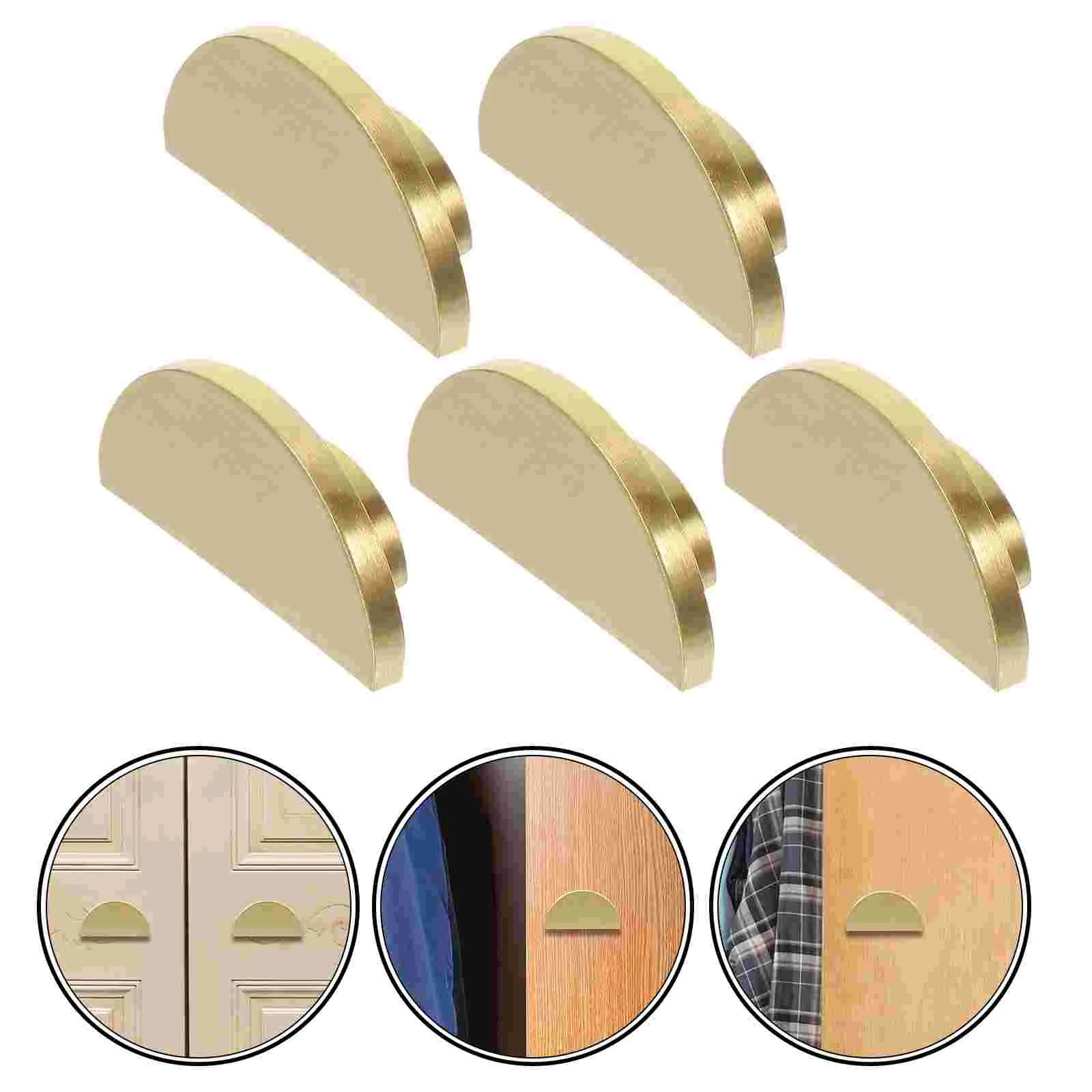 

5 Pcs Drawer Handle Dresser Handles Kitchen Cabinet Door Knobs Single Hole Cabinets Copper Modern Pulls