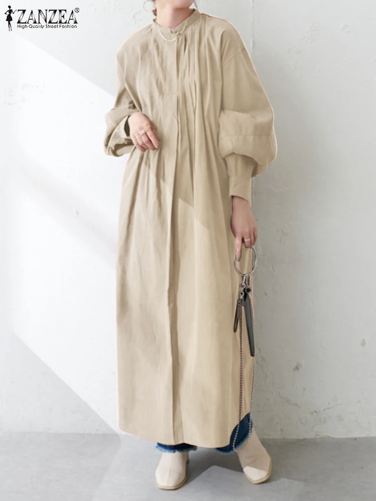 Платье ZANZEA женское с длинным рукавом Модный повседневный элегантный сарафан
