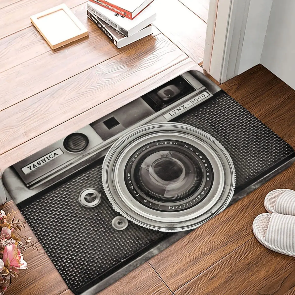 

Противоскользящий коврик в стиле ретро с камерой, Придверный коврик, коврик для гостиной, YASHICA коврик для балкона, внутренний Декор