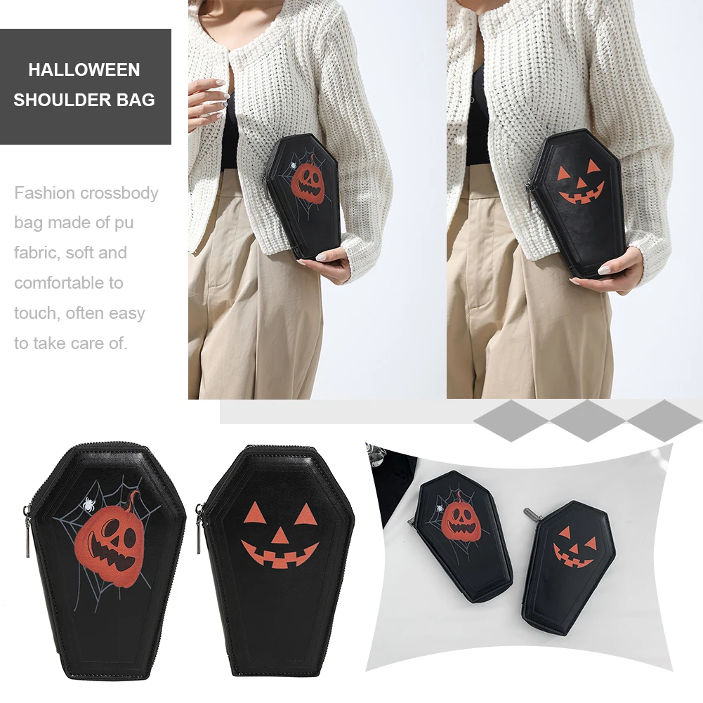 

Women Pumpkin Satchel Bag Gothic Cell Phone Purse Zipper Closure Multipurpose Female Halloween Daily Bag