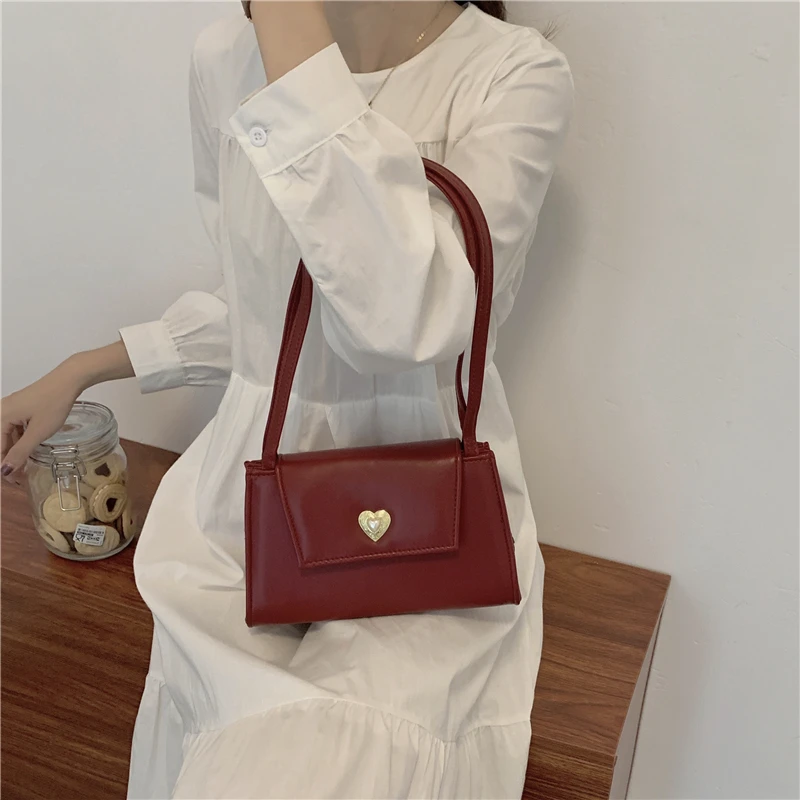 

Retro Design Women Flap Shoulder Messenger Bag Fashion PU Leather Ladies Small Tote Purse Handbags Simple Female Underarm Bags