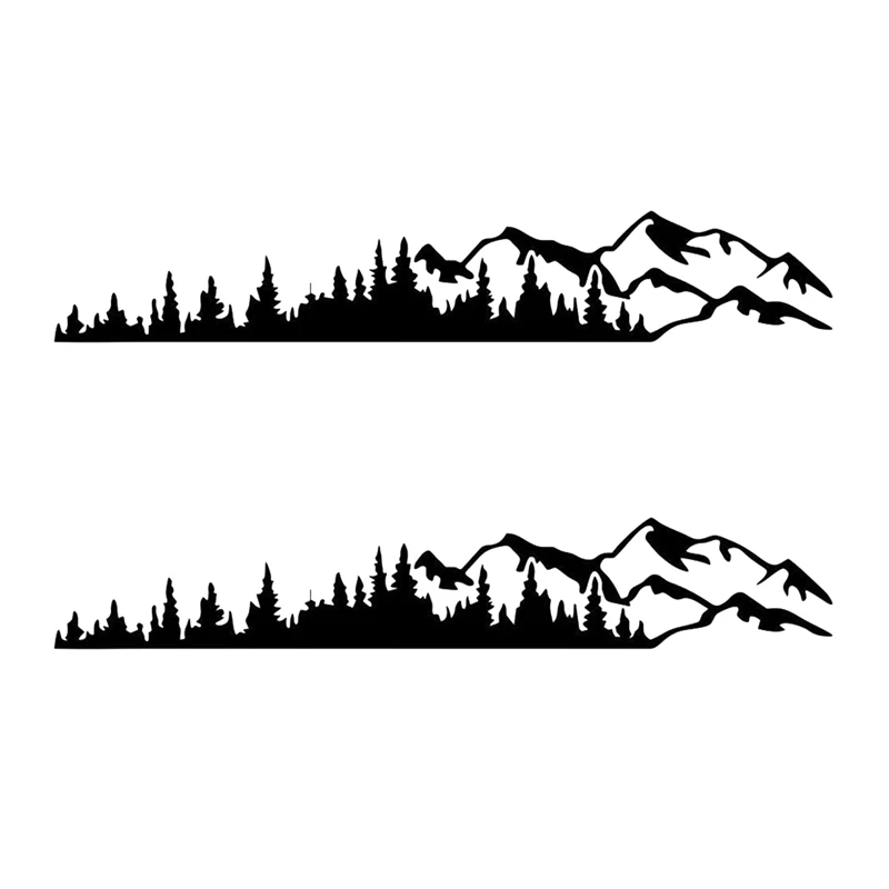 

2X RV Motorhome Side Body Window Bumper Sticker Large Mountain Tree Decal Sticker Decoration For Car RV Truck