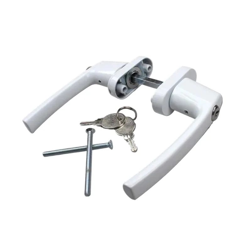 

Пластиковые стальные двухсторонние ручки для раздвижных дверей 55-65 мм с замком