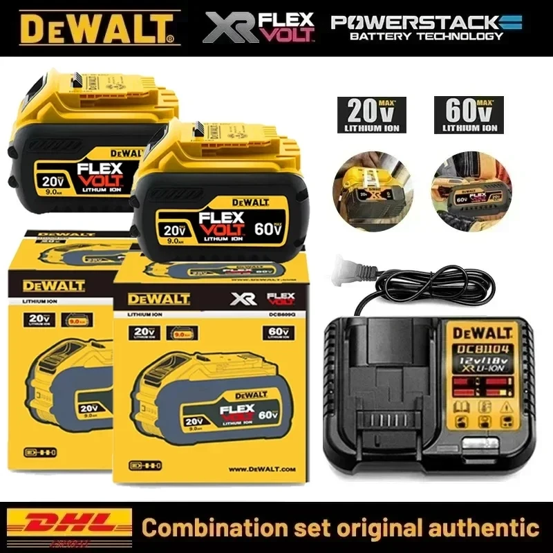 Фото Новый 100% оригинальный аккумулятор Dewalt 9000 мАч 20В/60В для электроинструментов DCB609 DCB206 DCB205 DCD805 DCF850 для беспроводной дрели Dewalt. №1